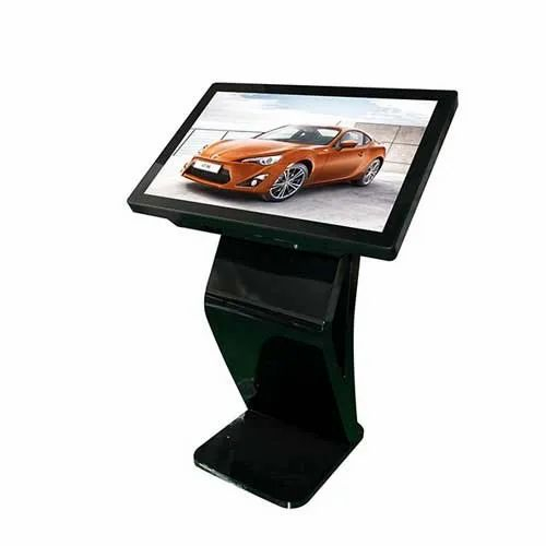 Tempered Glass Horizontal Free Standing Advertising Screen Big Size Display Kiosk